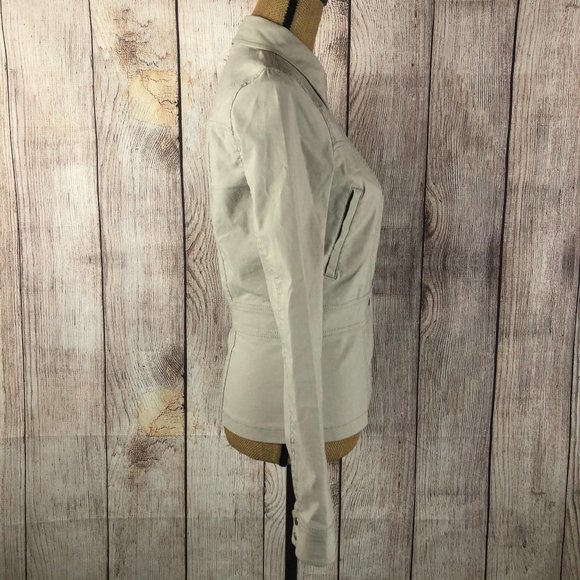 Mexx Beige Button Front Long Sleeve Jacket Sz 12 - Picture 5 of 11